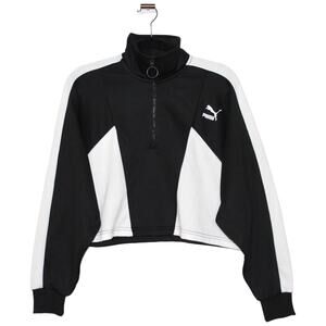 PUMA Cropped Half Zip Jacket Black Size Medium NWT